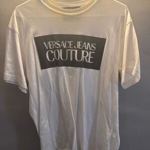 Versace Jeans Couture Logo T-Shirt – White Black – Men’s Xs– Flawed Collar